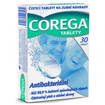 klikni pre zväčšenie ZUBNÉ ČISTIACE TABLETY COREGA ANTIBAKTERIÁLNE
