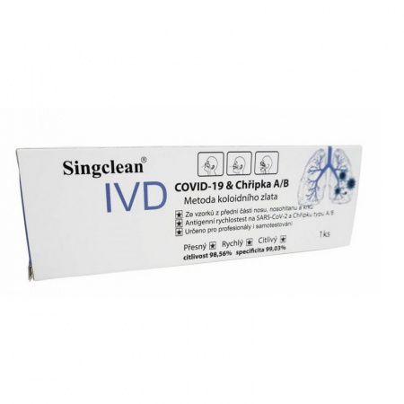 klikni pre zväčšenie Test 2v1 na COVID-19 a chrípku typu A/B SINGCLEAN