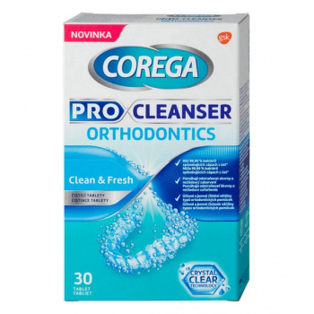 ZUBNÉ ČISTIACE TABLETY COREGA  PRO CLEANSER ORTHODONTICS